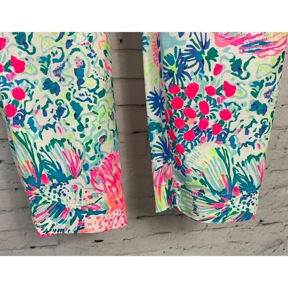 Lilly Pulitzer Womens Pants Size 4 Serene Blue Gypsea Floral Alina Slim N - Picture 9 of 12